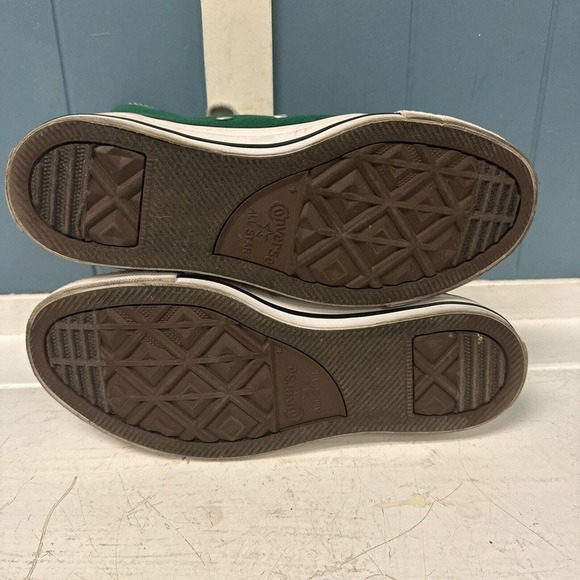 Converse All Star High Top Amazon Kelly Green Canvas Shoes Sz Mens 5 Women’s 7 - Picture 9 of 10